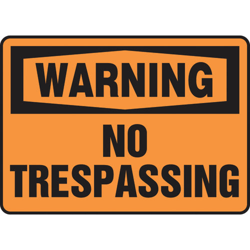 Sign, Warning No Trespassing, 7″ × 10″, Aluminum - A1 Tooling