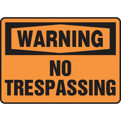 Sign, Warning No Trespassing, 7″ × 10″, Vinyl - A1 Tooling