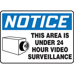 Sign, Notice This Area Is Under 24 Hour Video Surveillance, 10″ × 14″, Vinyl - A1 Tooling