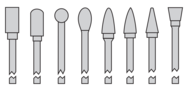 CARBIDE DIAM BURR SET#4 D/C METRIC - A1 Tooling