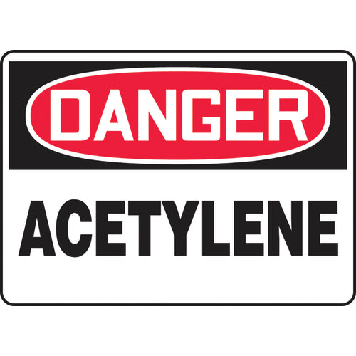 Sign, Danger Acetylene, 7″ × 10″, Plastic - A1 Tooling