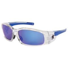 Safety Glasses - Blue Mirror Lens - Clear Frame SR1 Style - A1 Tooling