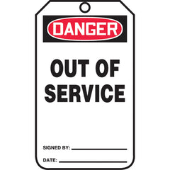 Safety Tag, Danger Out Of Service, 25/Pk, Cardstock - A1 Tooling