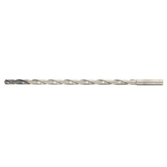 MDW1406XHV20 9/64″ Dia. × 0.157″ Shank × 3.582″ Flute Length × 5.472″ OAL, DEX, External Coolant, Cylindrical Solid Carbide Drill - Exact Industrial Supply