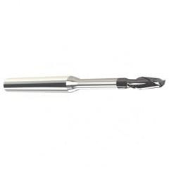.075 Dia. - .113 LOC - 2" OAL - .005 C/R 2 FL Carbide End Mill with 1/4 Reach-Nano Coated - A1 Tooling