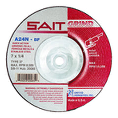 7″ × 1/4″ × 5/8″-11 - Aluminum Oxide 24 Grit Type 27 - Cut-Off Wheel - A1 Tooling