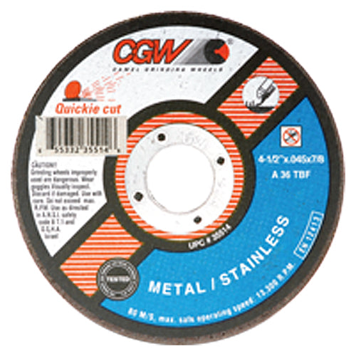 7″ × 0.045″ × 7/8″ - A36T-BF - Aluminum Oxide Reinforced Cut-Off Wheel - A1 Tooling