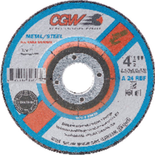 6″ × 1/4″ × 5/8″ 11 - Aluminum Oxide A24R - Depressed Center Wheel