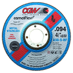 4 1/2″ × 3/32″ × 5/8 11″ - Aluminum Oxide - A36-SBF - Depressed Center Wheel