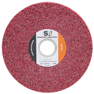 6 x 1/2 x 1'' - Medium Grit - Aluminum Oxide Metal Finishing Non-Woven Wheel - A1 Tooling