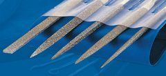 2-3/4'' Diamond Length - 5-1/2'' OAL (Various) - Fine Grit - 5 pc. Set Diamond Needle File - A1 Tooling