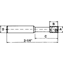 ‎0.059″ × 0.118″ × 1/8″-120 Grit - Cubic Boron Nitride Jig Grinding Mandrel - A1 Tooling