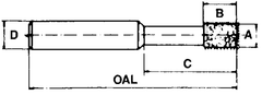 .730 x .394 x 1/4" - 120 Grit - CBN Jig Grinding Mandrel - A1 Tooling