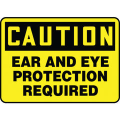 Sign, Caution Eye Protection Must Be Worn In This Area, 10″ × 14″, Plastic - A1 Tooling