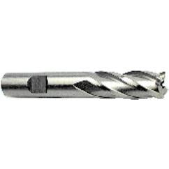 14.5mm Dia. x 3-3/8 Overall Length 4-Flute Square End High Speed Steel SE End Mill-Round Shank-Non-Center Cut-Uncoated - A1 Tooling