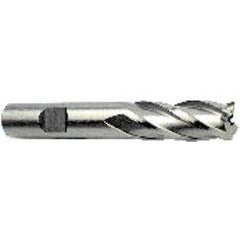 11mm Dia. x 2-11/16 Overall Length 4-Flute Square End High Speed Steel SE End Mill-Round Shank-Non-Center Cut-Uncoated - A1 Tooling