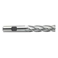 1 Dia. x 6-1/2 Overall Length 4-Flute Square End High Speed Steel SE End Mill-Round Shank-Non-Center Cut-Uncoated - A1 Tooling