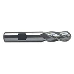 3/16'' Dia. - 2-3/8'' OAL - Uncoated M-42 Cobalt - Ball End SE EM - 4 FL - A1 Tooling