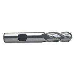 1'' Dia. - 4-1/2'' OAL - Uncoated M-42 Cobalt - Ball End SE EM - 4 FL - A1 Tooling