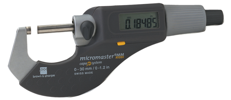 1 - 2" / 25 - 50mm Measuring Range - .0002 Accur. - Friction Thimble - Carbide Face - Micromaster Electronic Outside Micrometer - A1 Tooling