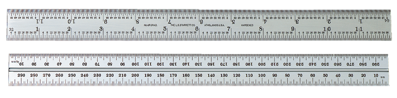 #CB12-4R - 12'' - 4R Graduation - Chrome - Combination Square Blade - A1 Tooling