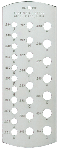 #198 - Letter A to Z - Drill Gage - A1 Tooling