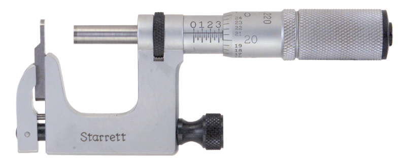 #220XFL-1 - 0 - 1'' Measuring Range - .001 Graduation - Friction Thimble - Carbide Face - Multi Anvil Micrometer - A1 Tooling