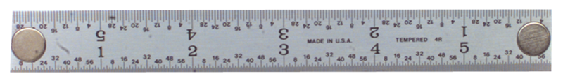 #262-018MG - 18'' Long - E/M Graduation - 1-1/8'' Wide - Rigid Magnet Rule - A1 Tooling