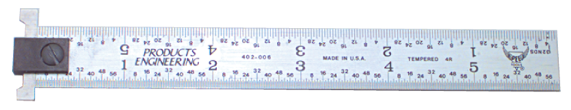 #402-H18 - 18'' Long - 4R Graduation - 1-1/8'' Wide - Hook Rule - A1 Tooling