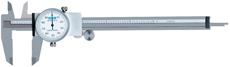 0 - 12'' Measuring Range (.001" Grad.) - Shockproof Steel Dial Caliper - #52-008-712 - A1 Tooling