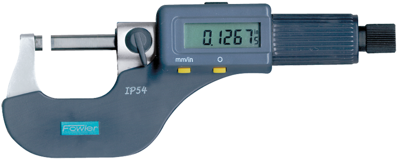 0 - 3" / 0 - 75mm Measuring Range - .00005/.001mm Resolution - Friction Thimble - Carbide Face - Electronic Coolant Outside Micrometer Set with SPC - A1 Tooling