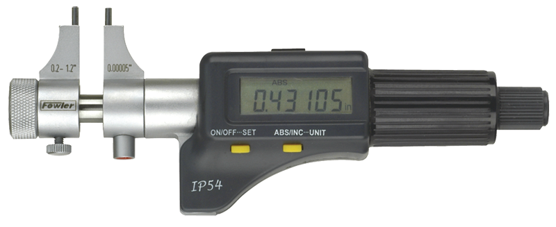 .2 - 1.2'' Measuring Range - .00005/.001mm Resolution - Friction Thimble - Hardened & Ground Face -  Electronic Inside Micrometer - A1 Tooling