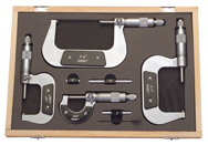 0 - 3'' Measuring Range - .001 Graduation - Ratchet Thimble - Carbide Face - Outside Micrometer Set - A1 Tooling