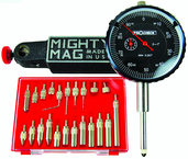 Kit Contains: 1" Procheck Indicator; Mighty Mag Base; And 22 Piece Contact Point Kit - Economy Indicator/Magnetic Base Set - A1 Tooling
