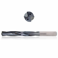 0.204 mm Dia. × 6 mm Shank × 140 mm Flute Length × 185 mm OAL, 20xD, 135°, Sistral, 2 Flute, Coolant Thru, h6, Cylindrical, Solid Carbide Drill