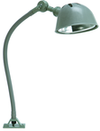 18" Uniflex Machine Lamp; 120V, 60 Watt Incandescent Light, Screw Down Base, Oil Resistant Shade, Gray Finish - A1 Tooling