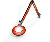 Green-Lite® 5" Brilliant Orange Round LED Magnifier; 43" Reach; Table Edge Clamp - A1 Tooling