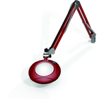 Green-Lite® 5" Blazing Red Round LED Magnifier; 43" Reach; Table Edge Clamp - A1 Tooling