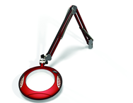 Green-Lite® 7-1/2" Blazing Red Round LED Magnifier; 43" Reach; Table Edge Clamp - A1 Tooling