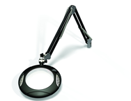 Green-Lite® 7-1/2" Black Round LED Magnifier; 43" Reach; Table Edge Clamp - A1 Tooling