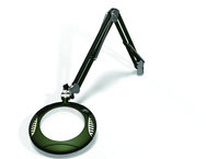 Green-Lite® 7-1/2" Racing Green Round LED Magnifier; 43" Reach; Table Edge Clamp - A1 Tooling