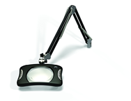 Green-Lite® 7" x 5-1/4"Black Rectangular LED Magnifier; 43" Reach; Table Edge Clamp - A1 Tooling