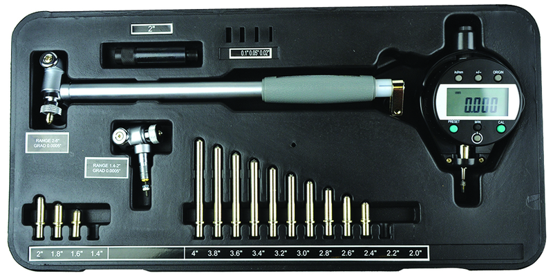 1.4-6" Absolute Electronic Bore Gage- .00005"/.001mm Resolution - Output L5 Connector - Extended Range - A1 Tooling