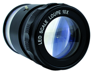 LED 10x Loupe - With inch, mm, Fraction, Angle, Diameter Scale - Plus 9  Reticles - A1 Tooling