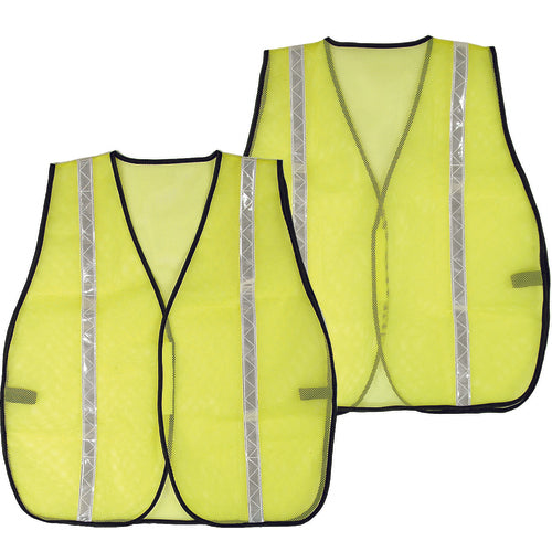 Universal Mesh Vest; Hi-Vis Lime Green, Velcro Closure - One Size Fits Most - A1 Tooling