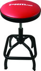 Shop Stool Heavy Duty- Air Adjustable with Square Foot Rest - Red Seat - Black Square Base - A1 Tooling