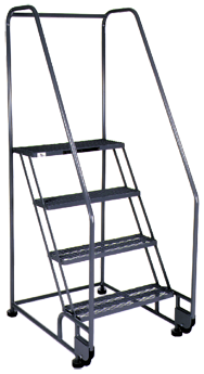 Model 5TR26E4; 5 Steps; 28 x 54'' Base Size - Tilt-N-Roll Ladder - A1 Tooling