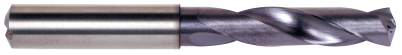 1/2 Dia. - 107mm OALTiAlN Coated-Carbide-Short Length High Performance Drill-Coolant Fed - A1 Tooling