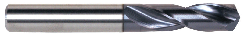 10.00mm Dia. - 87 OAL-TiAlN Coated-Carbide-Short Length High Performance Drill - A1 Tooling