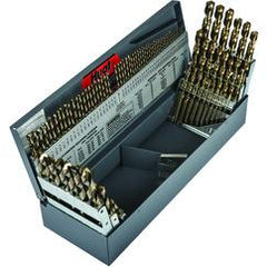 115 Pc. 3 in 1 (1/16" - 1/2" by 64ths / A-Z / 1-60) Cobalt Bronze Oxide Jobber Drill Set - A1 Tooling